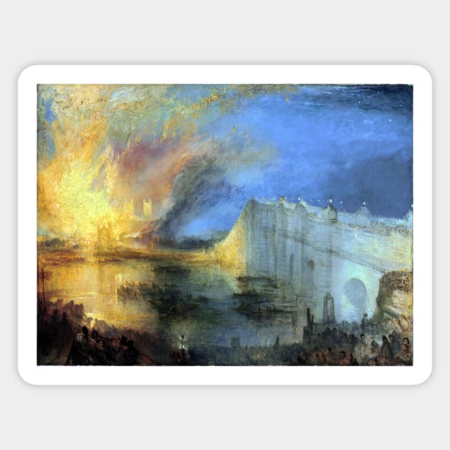 High Resolution William Turner The Burning of Parliament 1835 Sticker by tiokvadrat